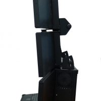 Side view of nine-screen system