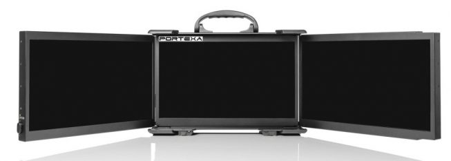 triple screen portable display system