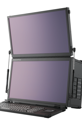 Dual screen transportable workstation with 4K display and Intel i9 processor