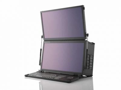 Dual Screen touch-screen portable server / graphics workstation