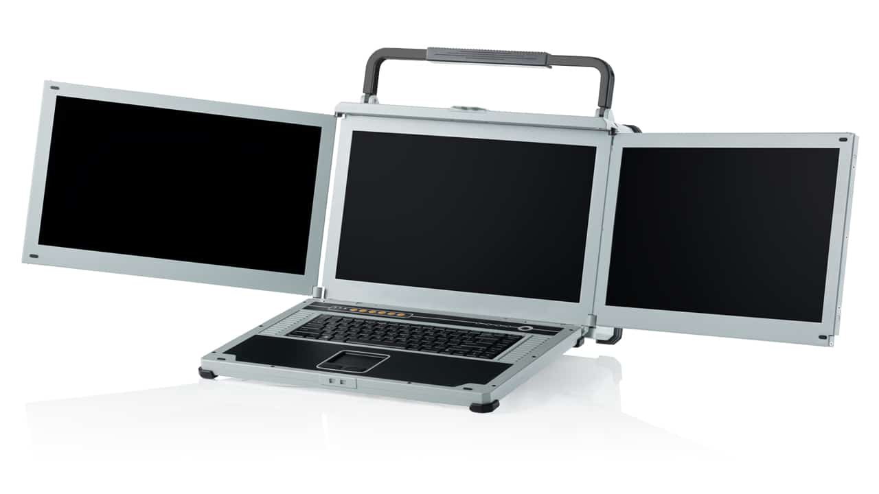NotePAC-III-PRO-V triple screen - 2 slot - Xeon powered portable. Now with battery option.